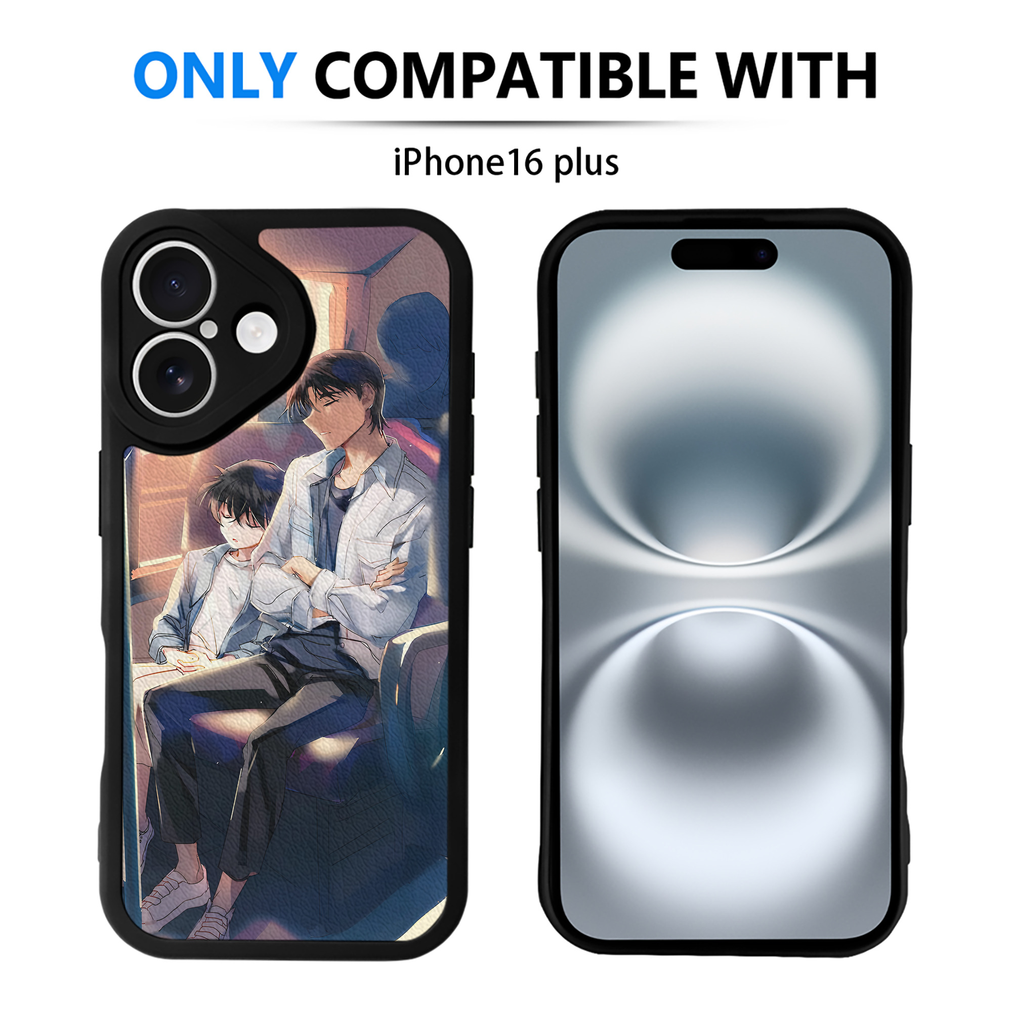 （画像用） 名探偵コナン Detective Conan 【iPhone 16シリーズ対応】シリコンスマホケース（レザー調） 材質：シリコン